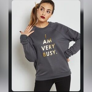 BAN.DO “I Am Very Busy” Graphic Sweater 9A.